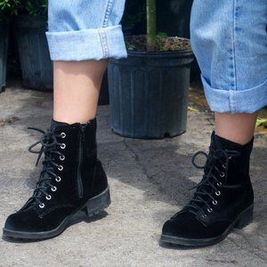 Black Velvet Heeled Booties